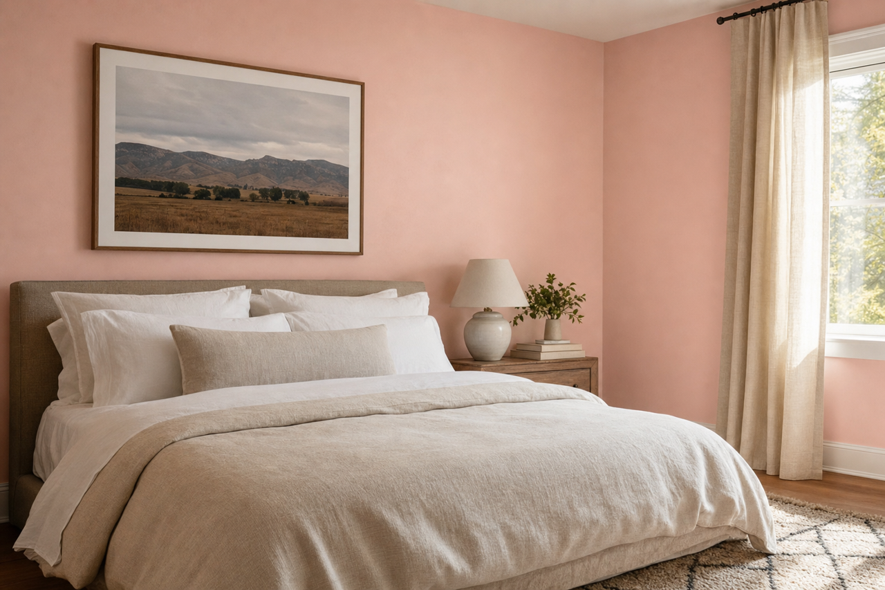 Pink Breeze by Valspar on interiors