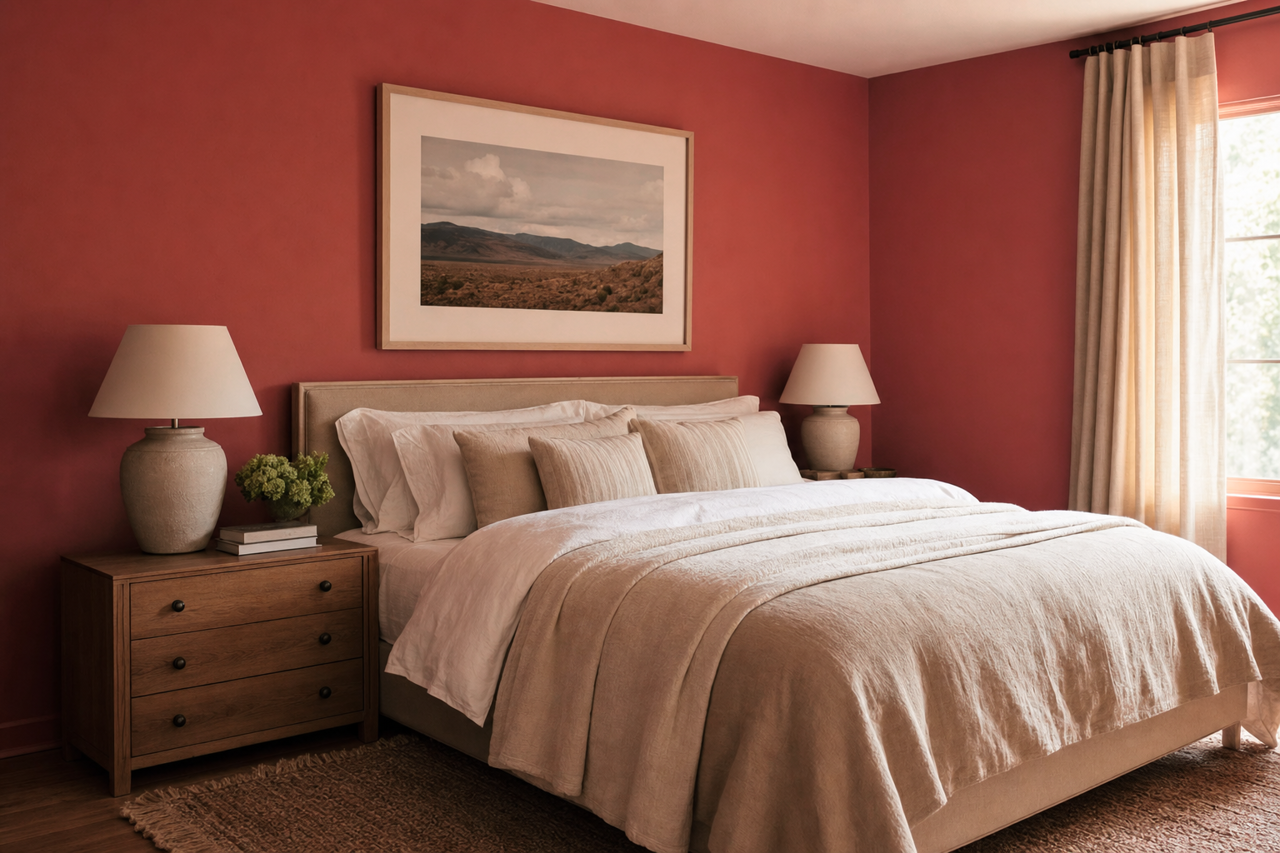 Toasted Cranberry by Valspar on interiors