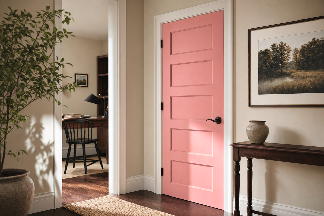Juicy Peach by Valspar on interior-doors