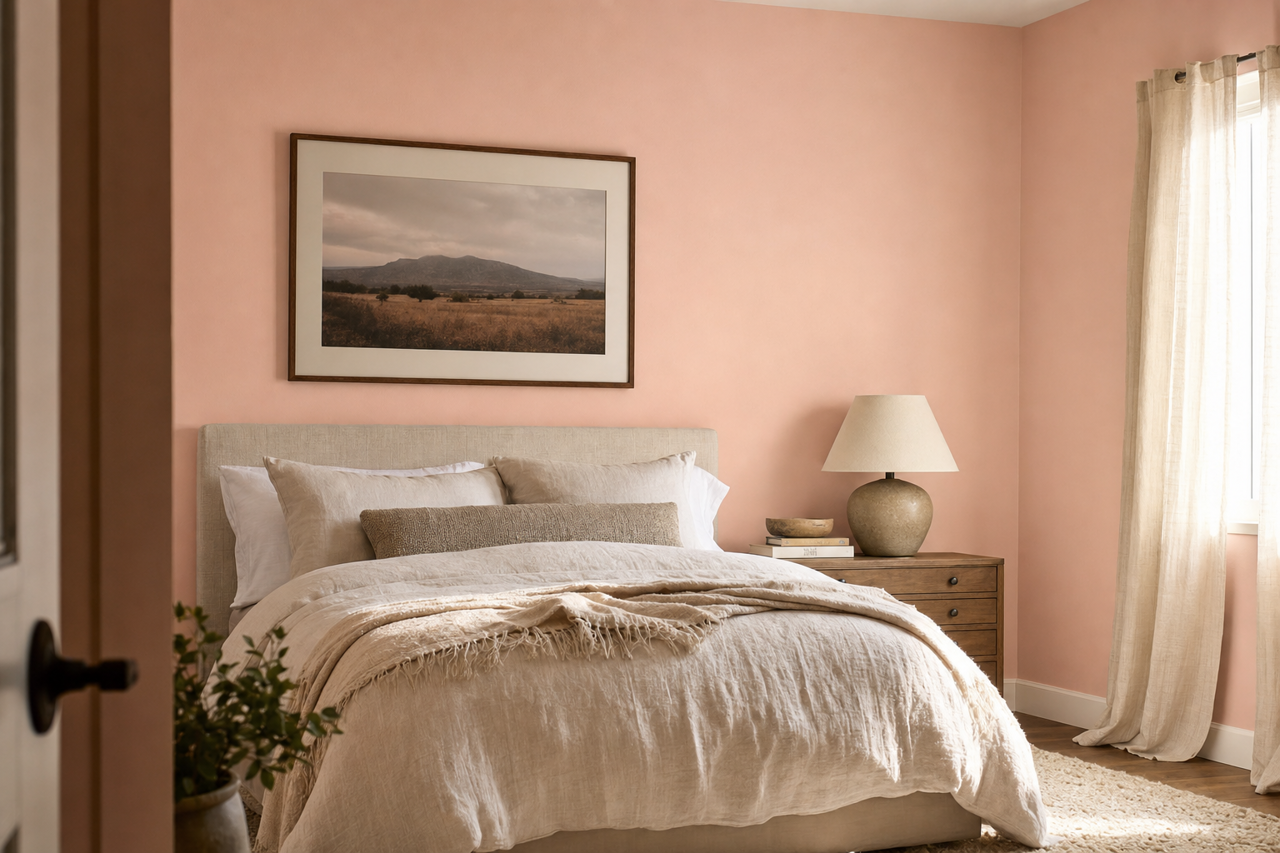Tulip Pink by Valspar on interiors