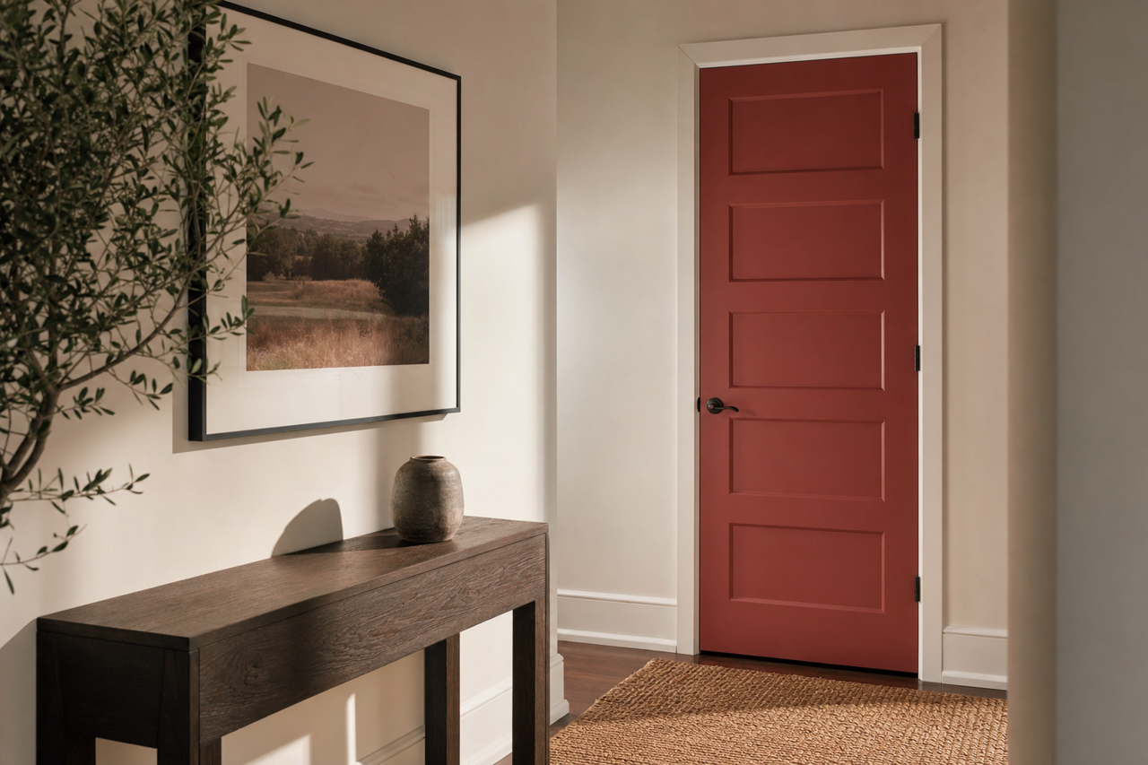 Remember Me Red by Valspar on interior-doors