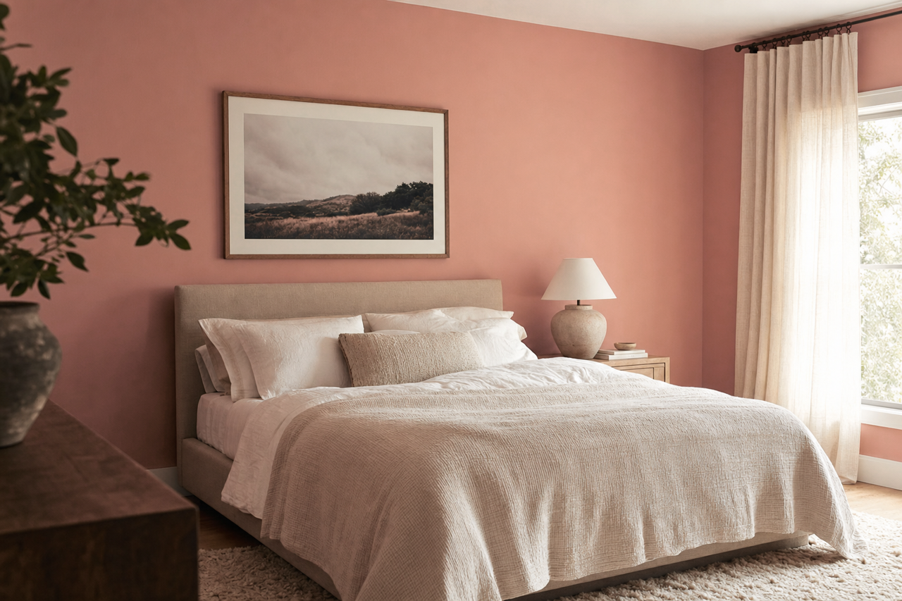 Rosy Sandstone by Valspar on interiors