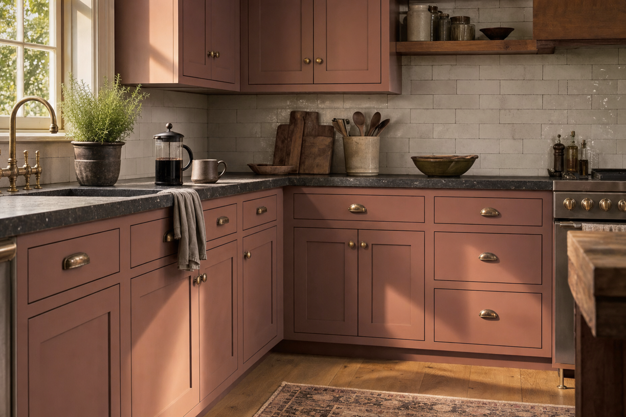 November Foliage by Valspar on cabinets