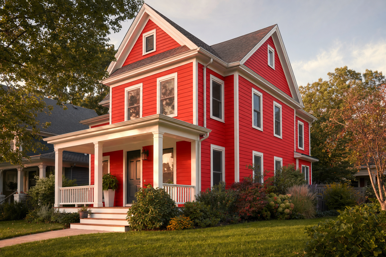 Vermilion by Benjamin Moore on exterior