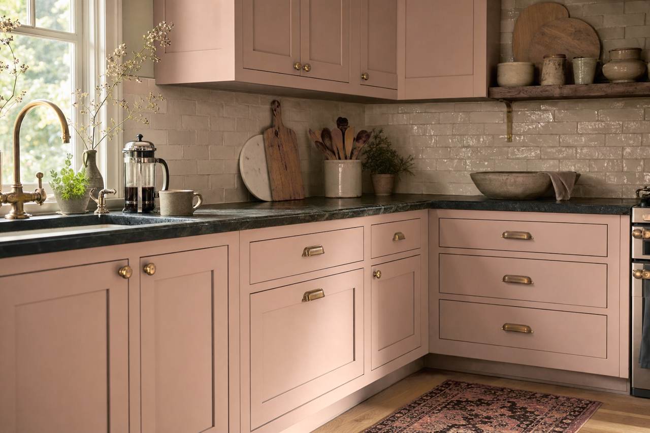 Opaque Cocoa by Valspar on cabinets