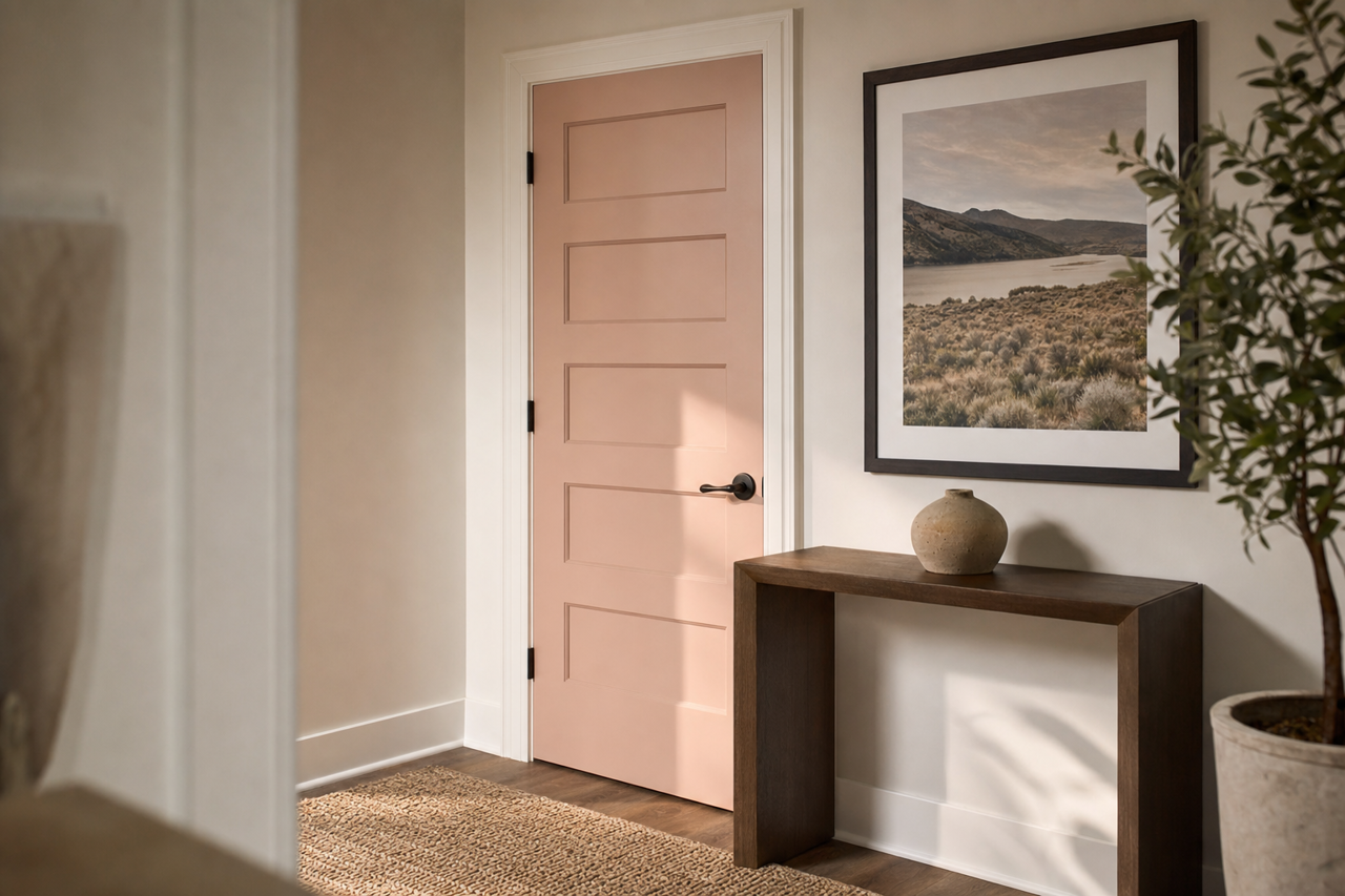 Painted Desert Sand by Valspar on interior-doors