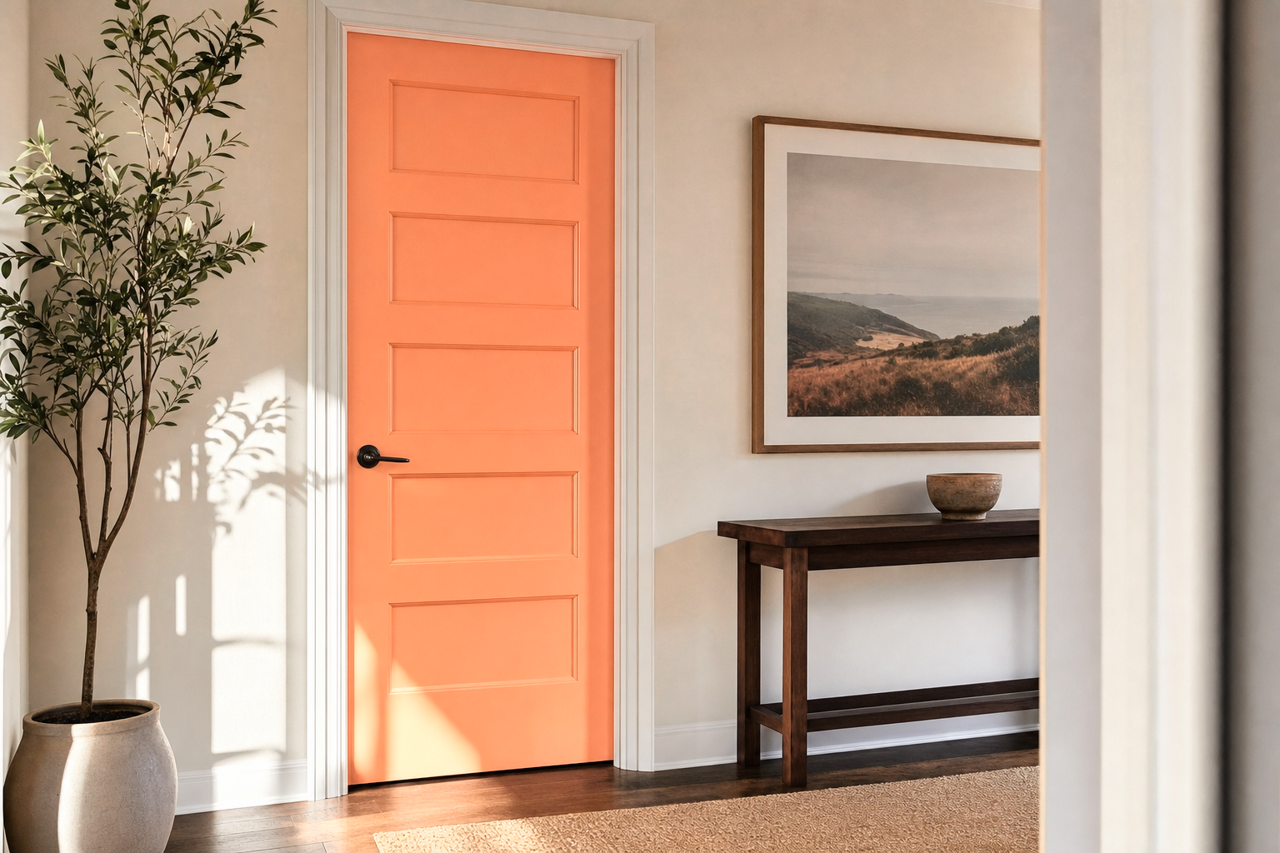 Ripe Melon by Valspar on interior-doors