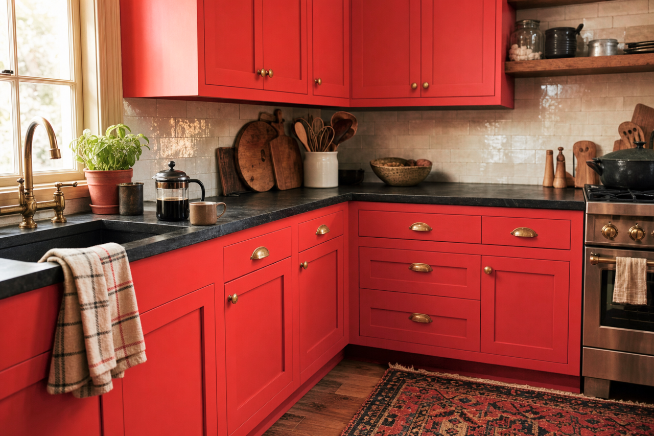 Bull's by Benjamin Moore on cabinets