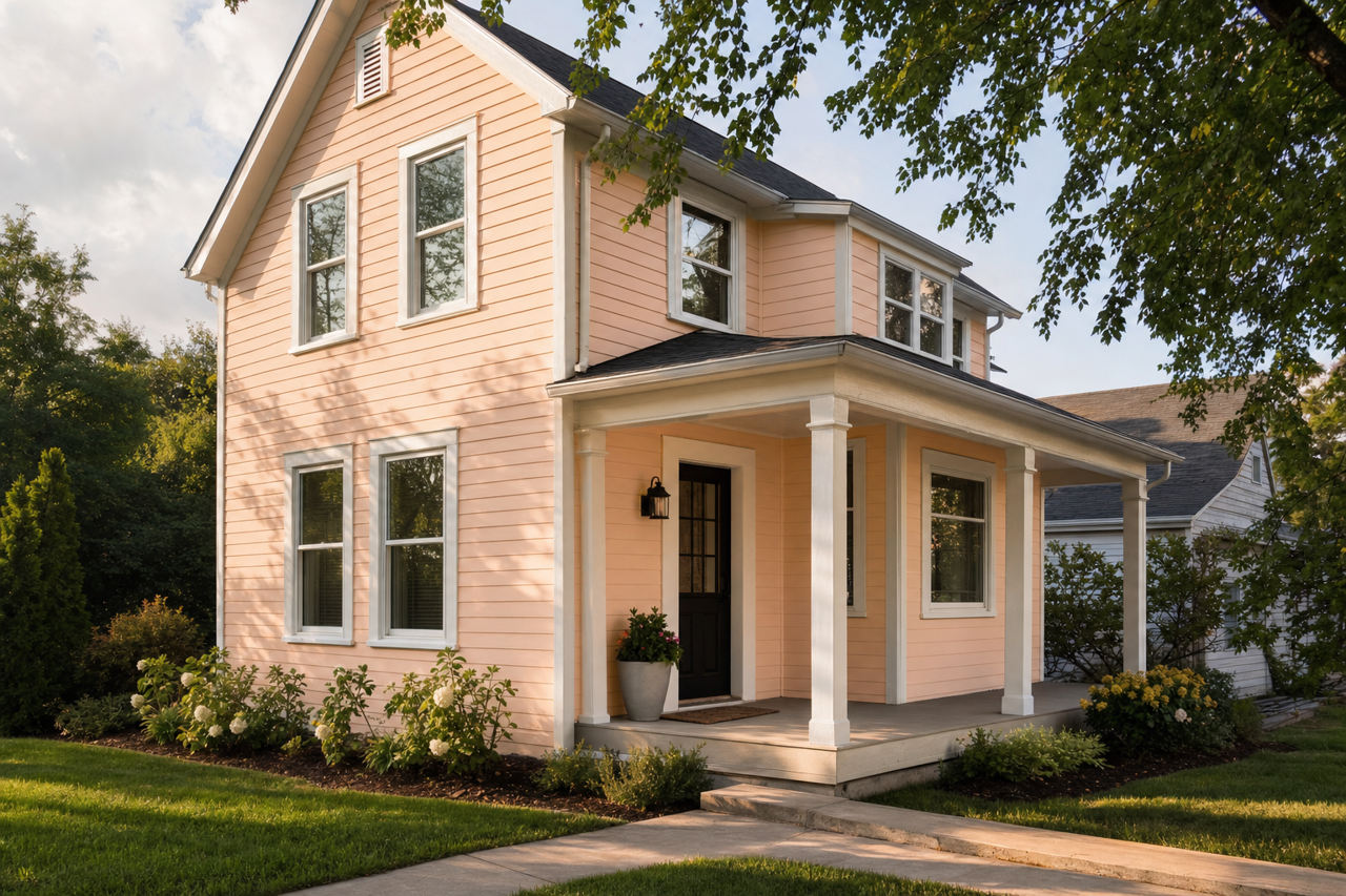 Whipped Peach by Valspar on exterior