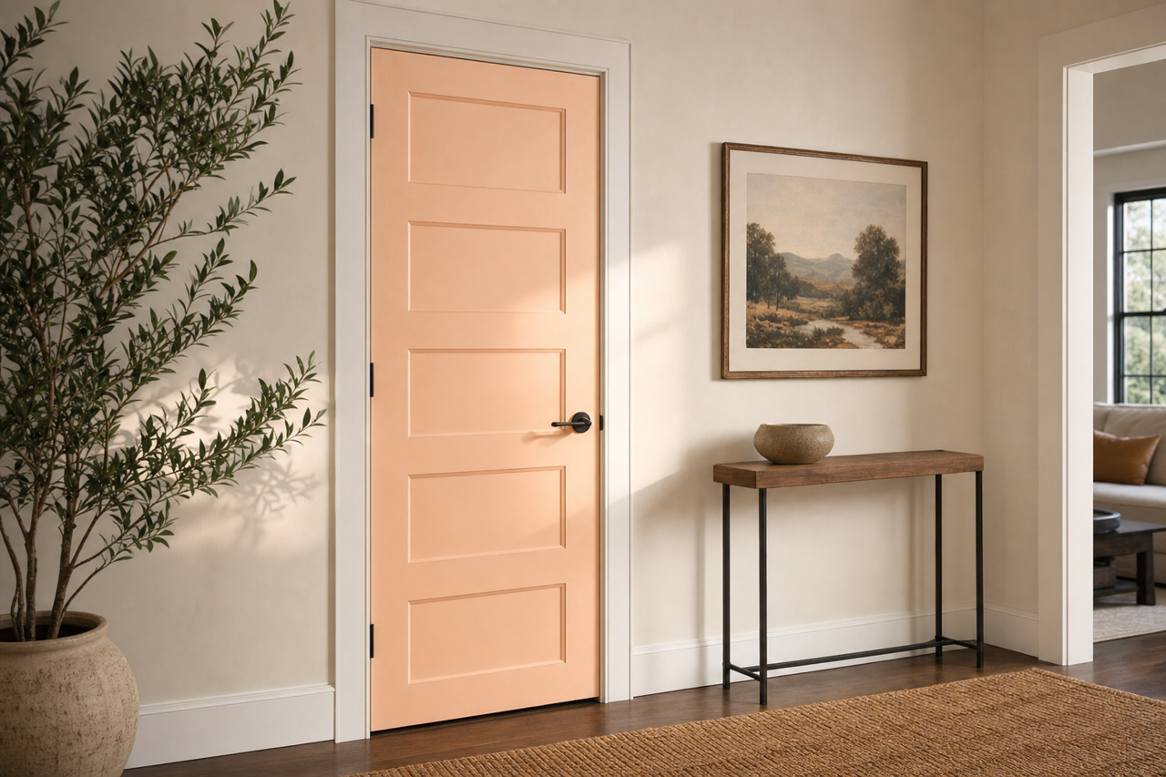 Whipped Peach by Valspar on interior-doors