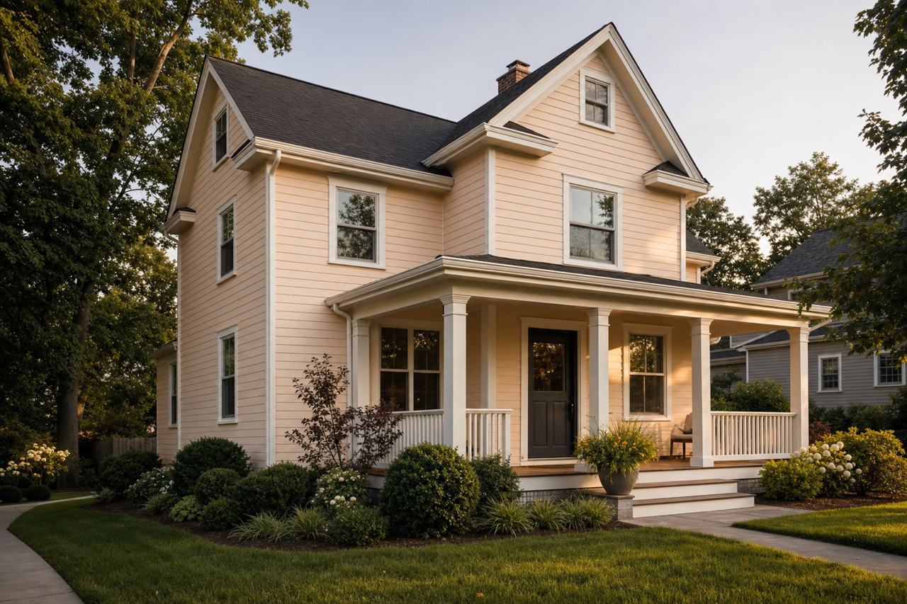 Peach Kiss by Valspar on exterior