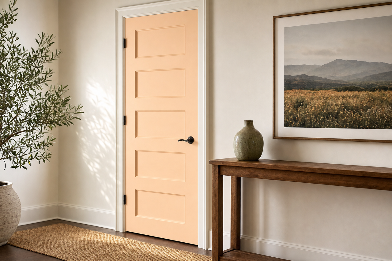 Peach Kiss by Valspar on interior-doors