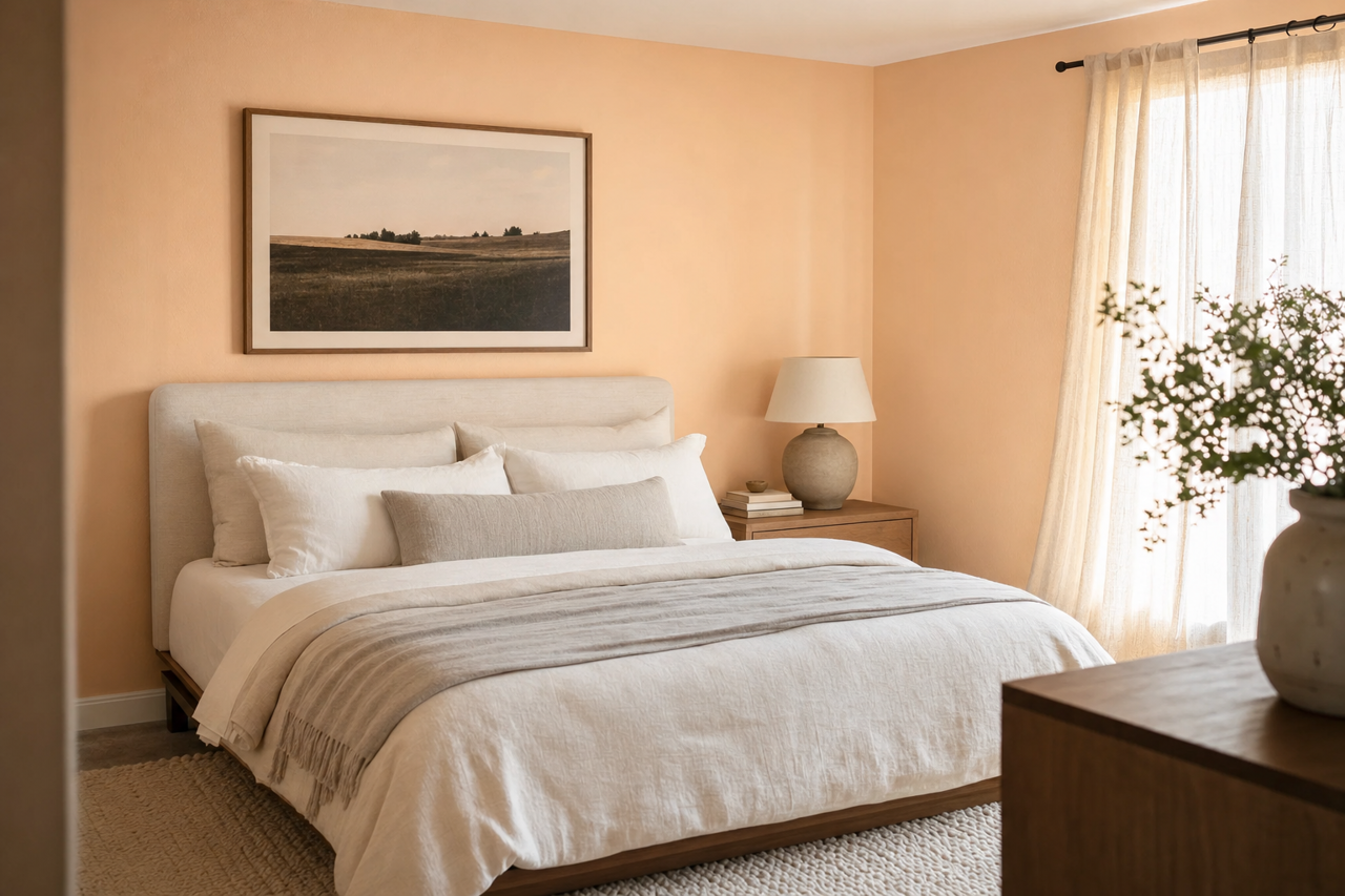 Peach Kiss by Valspar on interiors