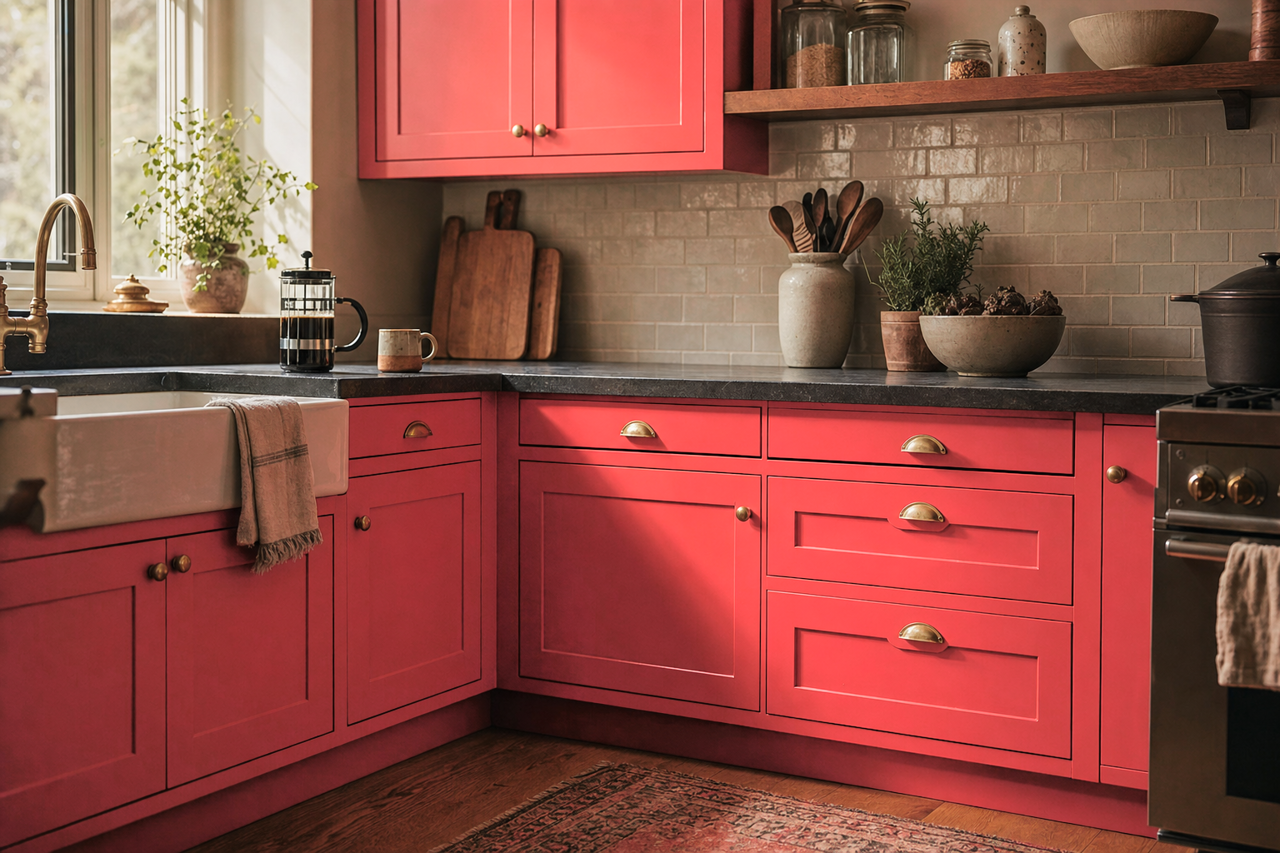 Rose by Benjamin Moore on cabinets