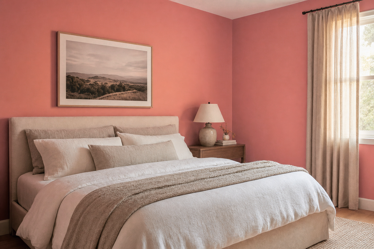 Honeysuckle Rose by Valspar on interiors