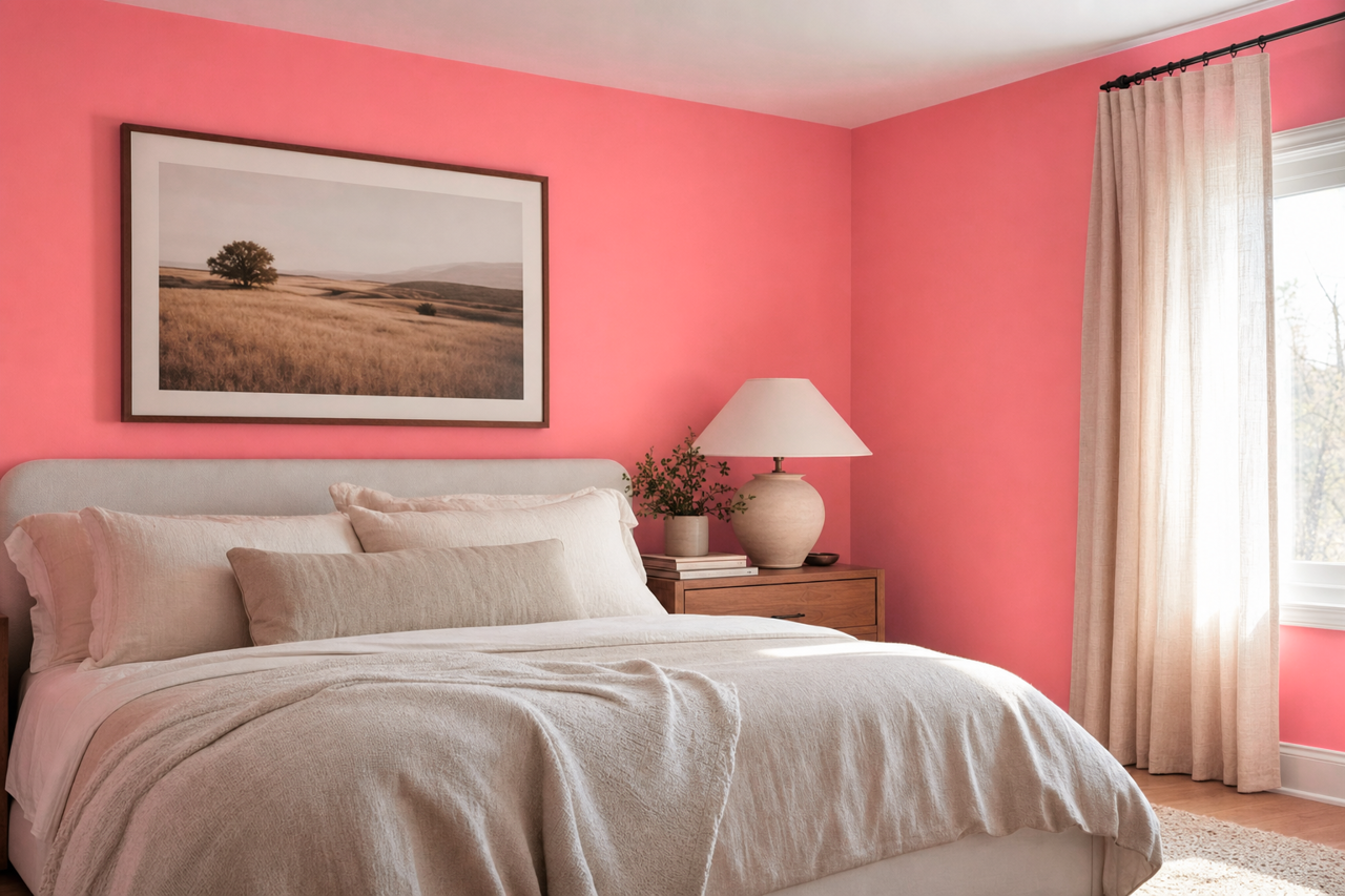 Flamingo's by Benjamin Moore on interiors
