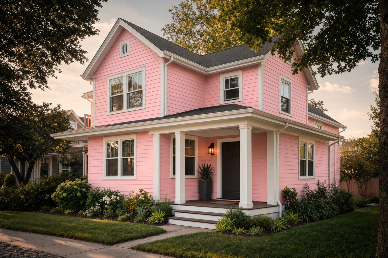 Blushing by Valspar on exterior
