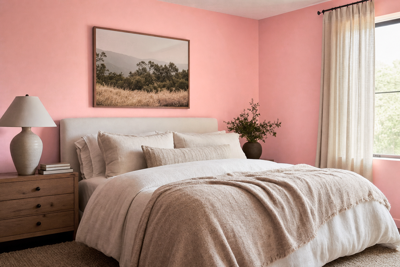 Camille Pink by Valspar on interiors