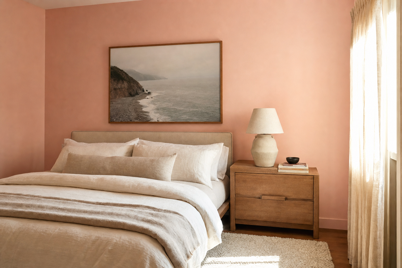 Rose Buff by Valspar on interiors