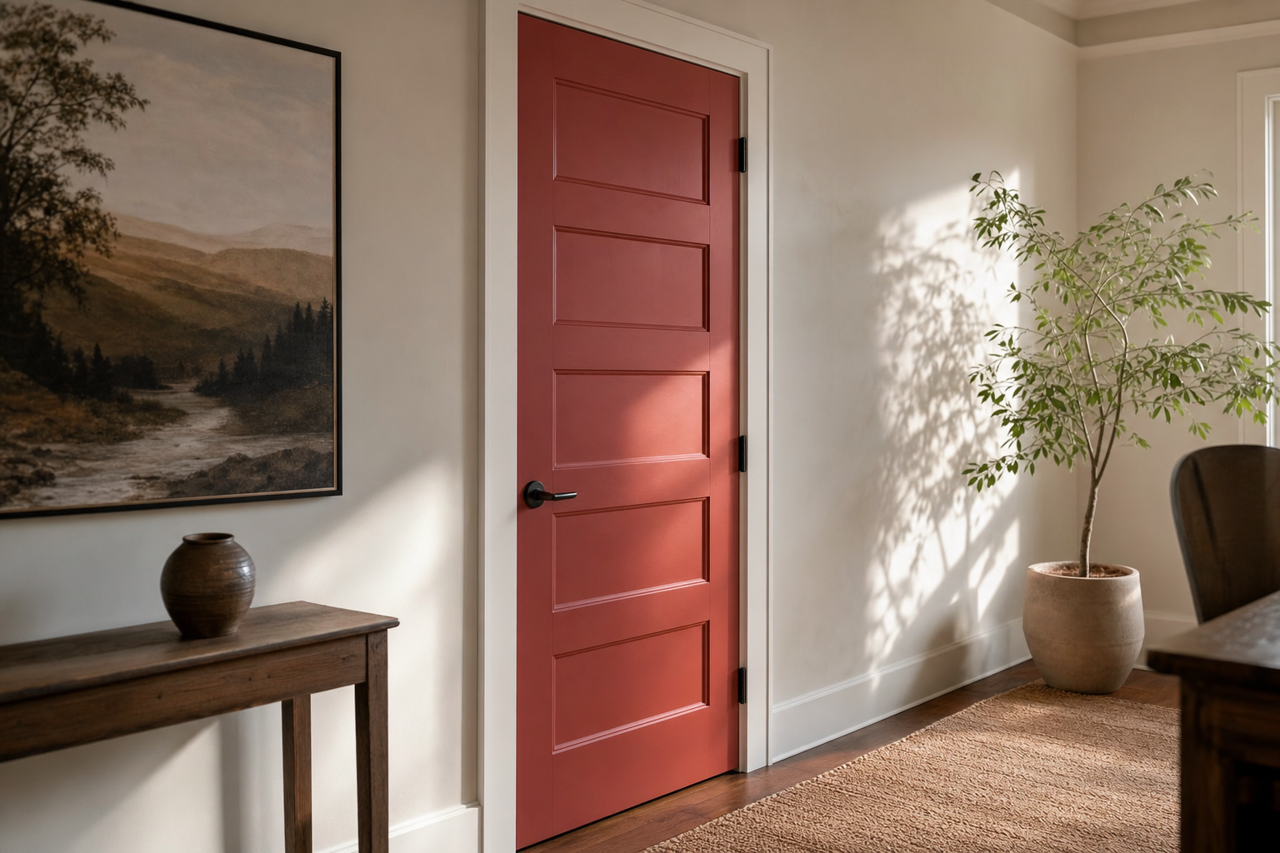 Decadent Red by Valspar on interior-doors