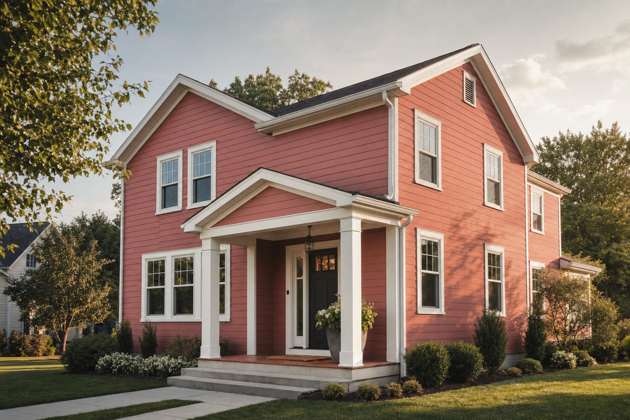 Kitchen Tile Red by Valspar on exterior