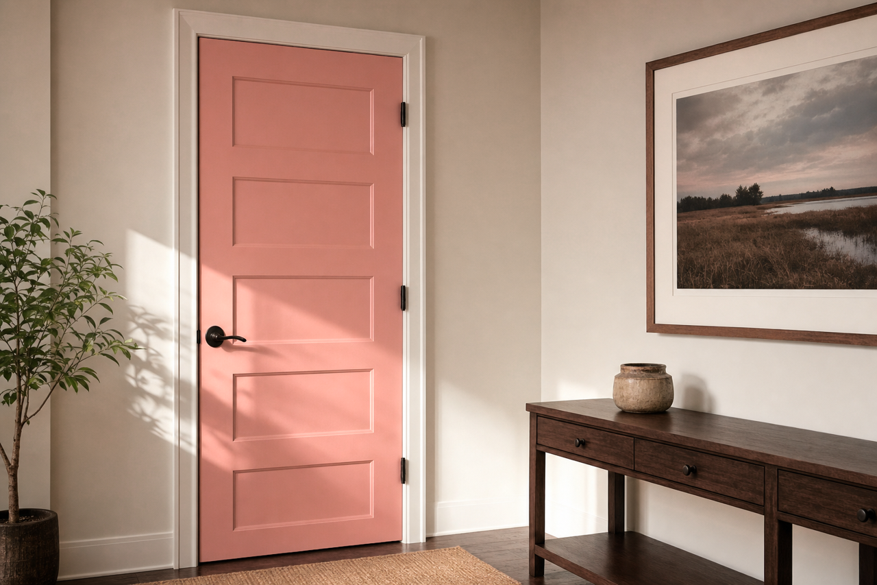 Salmon Run by Valspar on interior-doors