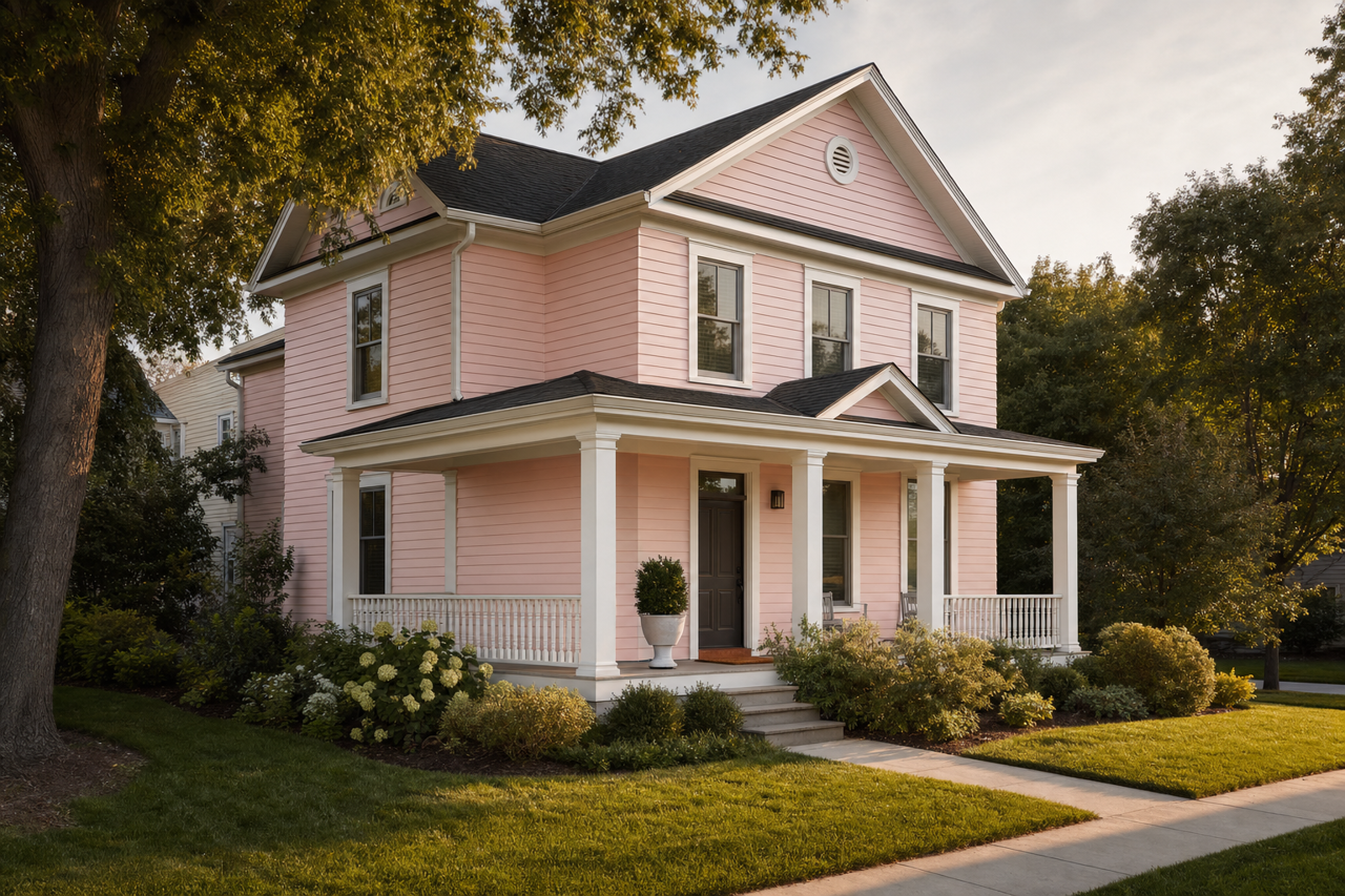 Pink by Benjamin Moore on exterior