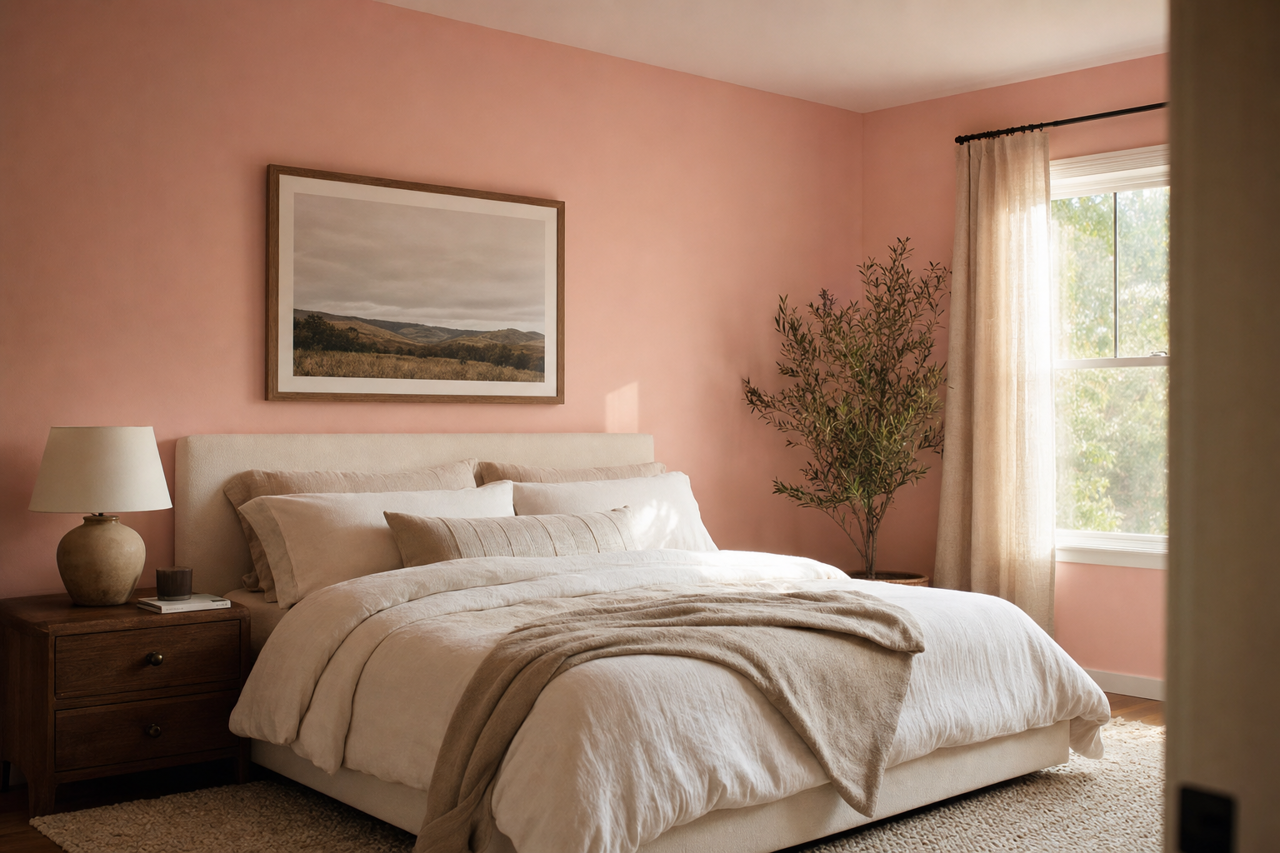 Pink by Benjamin Moore on interiors