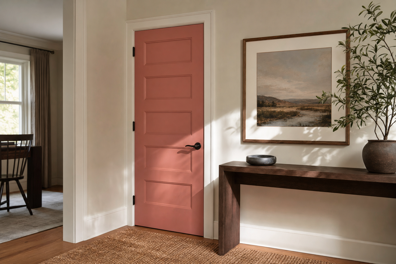 Tiny Tulip by Valspar on interior-doors