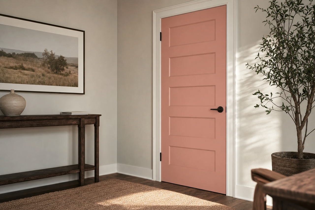 Western Pink by Valspar on interior-doors