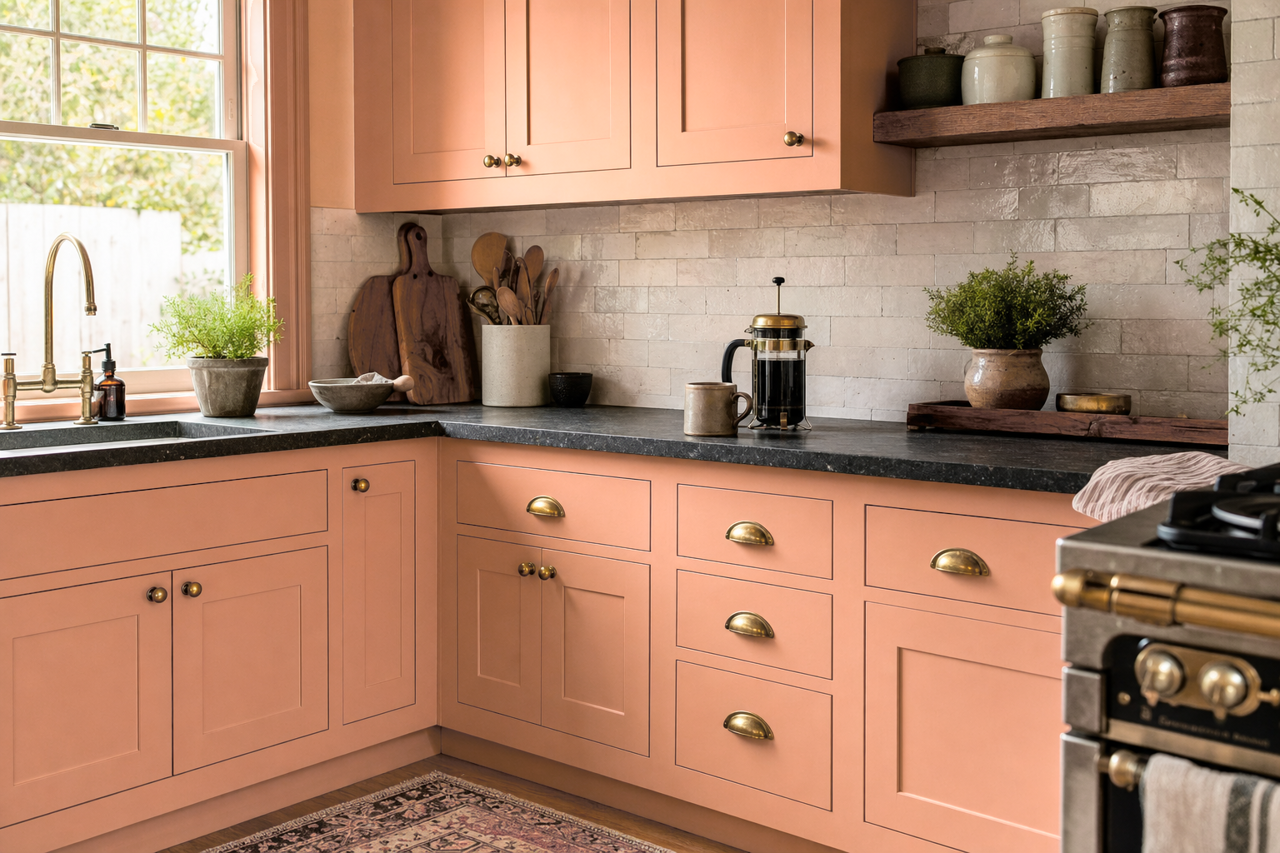 Princess Peach by Valspar on cabinets