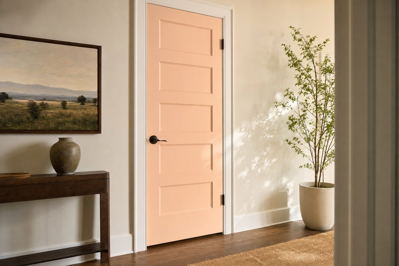 Morning Glow by Valspar on interior-doors