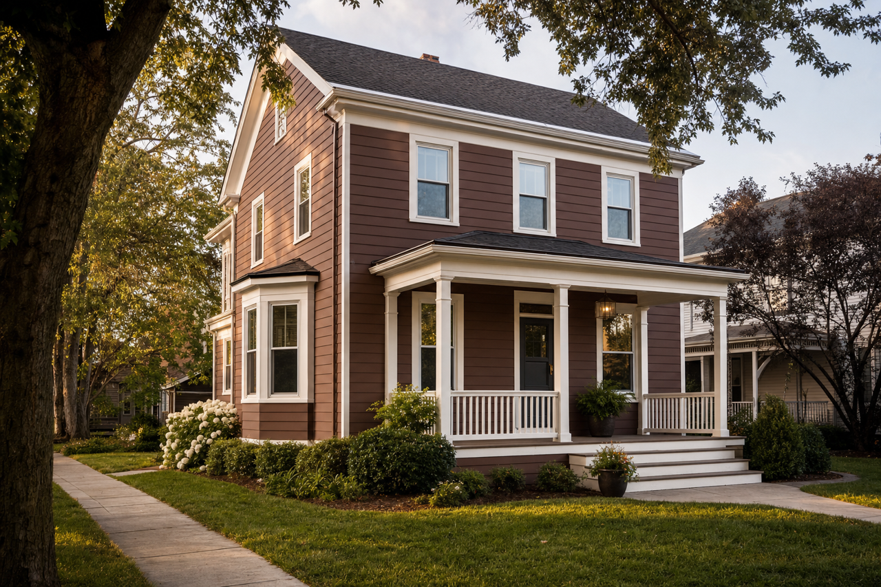 Tavern Mahogany by Valspar on exterior