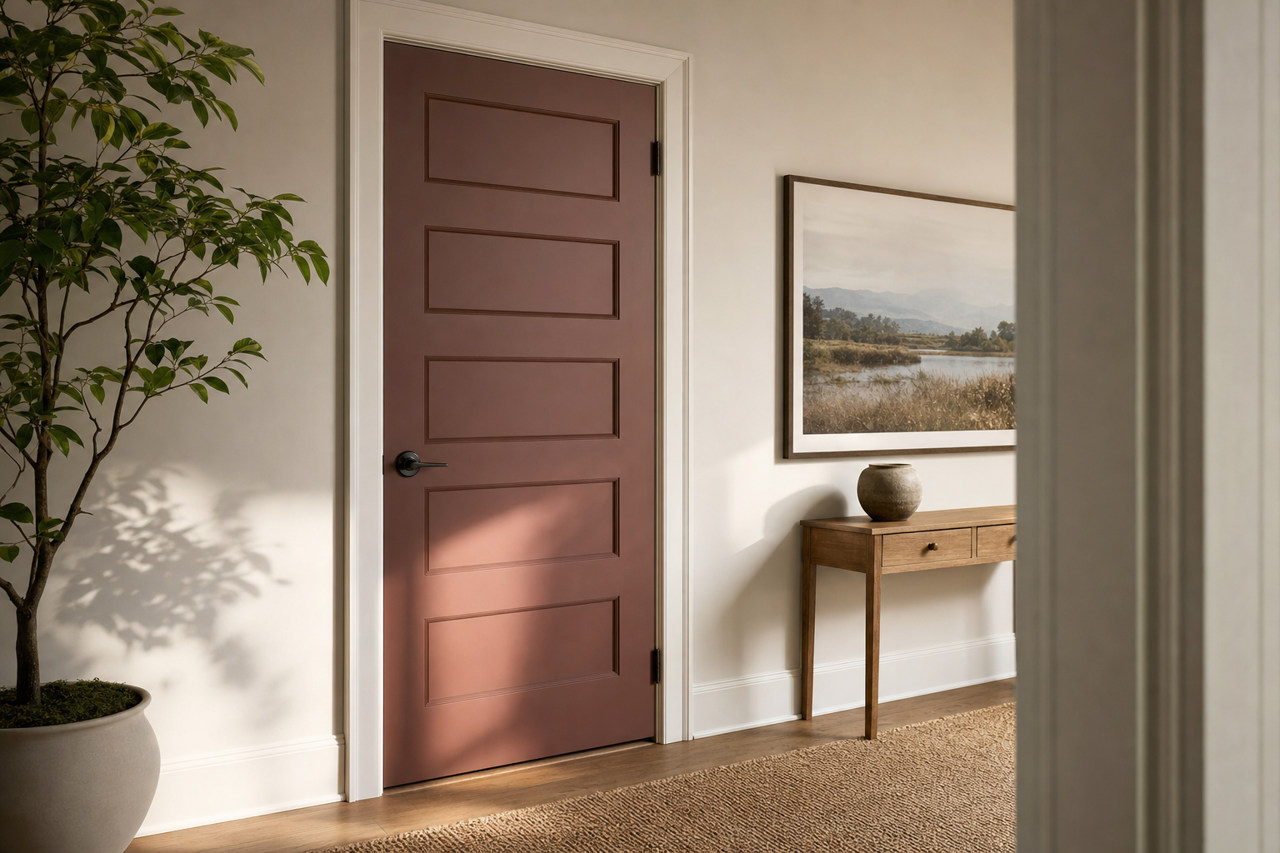 Tavern Mahogany by Valspar on interior-doors
