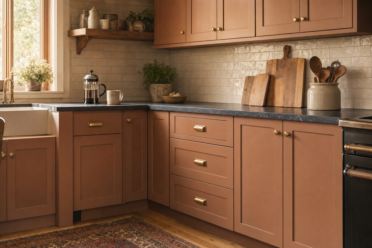 Roadhouse Tavern by Valspar on cabinets