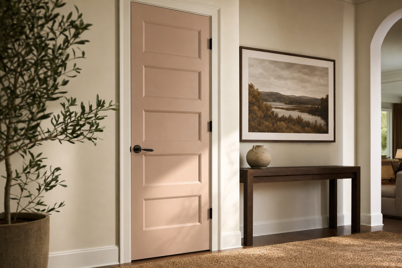 Glamorous Taupe by Valspar on interior-doors