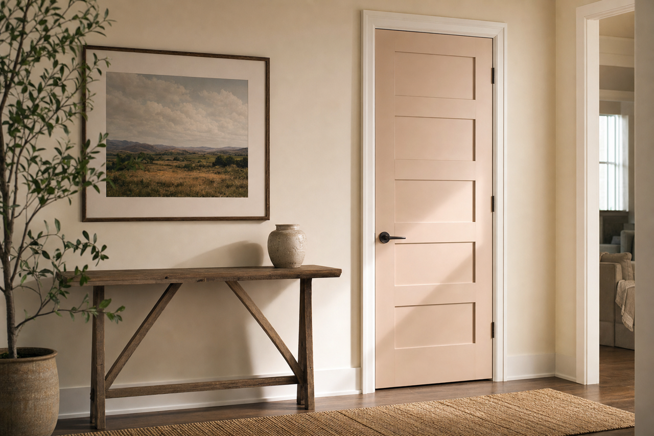 Badlands Taupe by Valspar on interior-doors