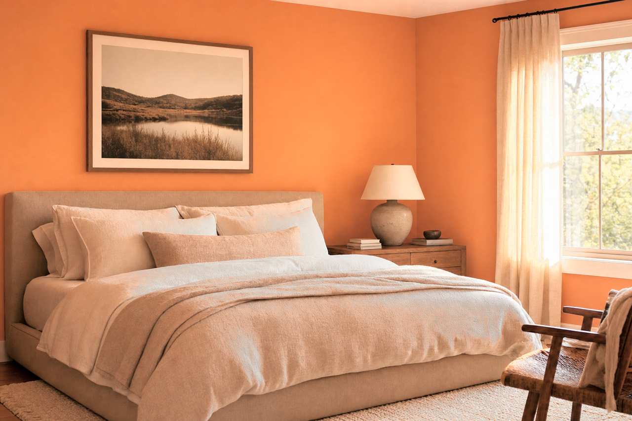 Orange Pecan by Valspar on interiors