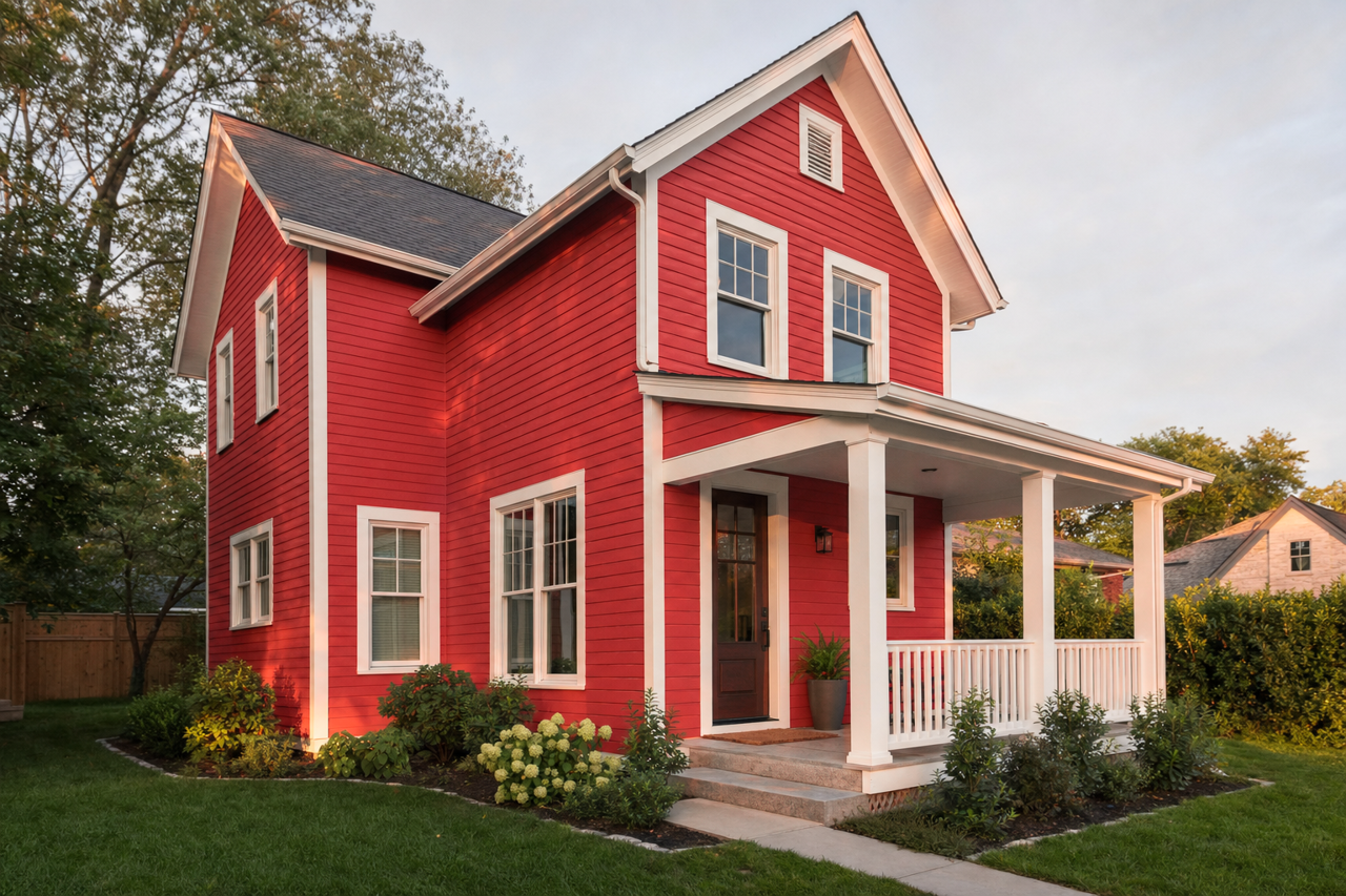 Strawberry by Benjamin Moore on exterior