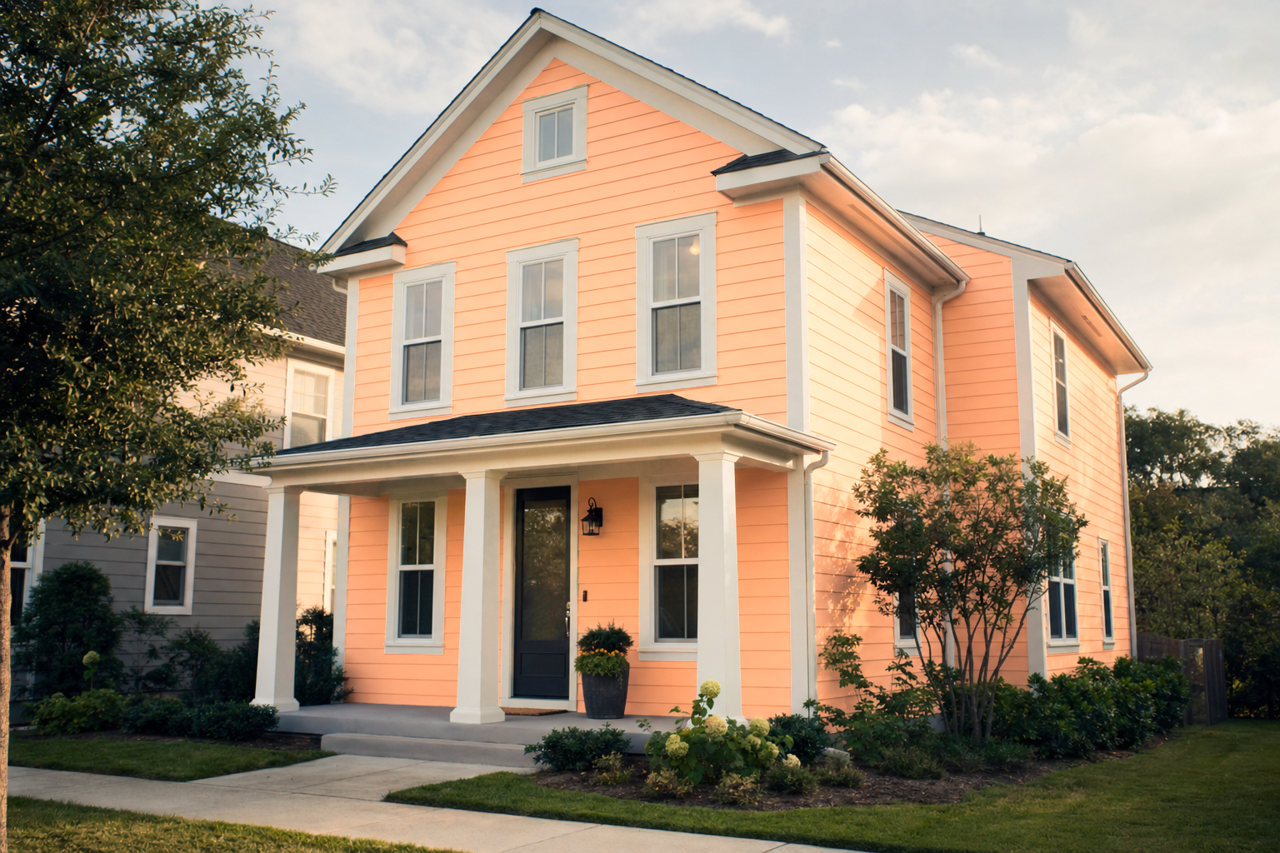 Sassy Peach by Valspar on exterior