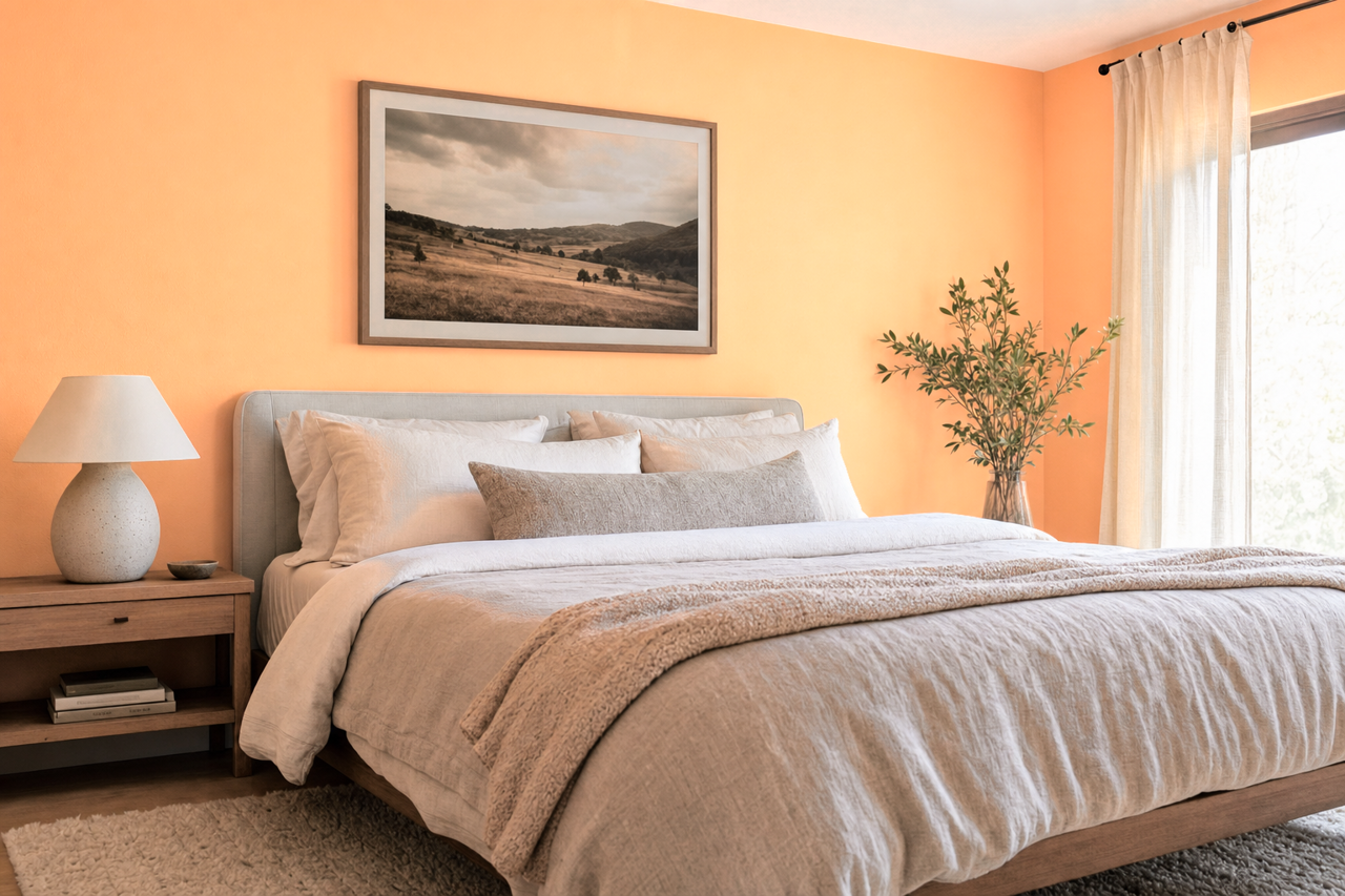 Sassy Peach by Valspar on interiors