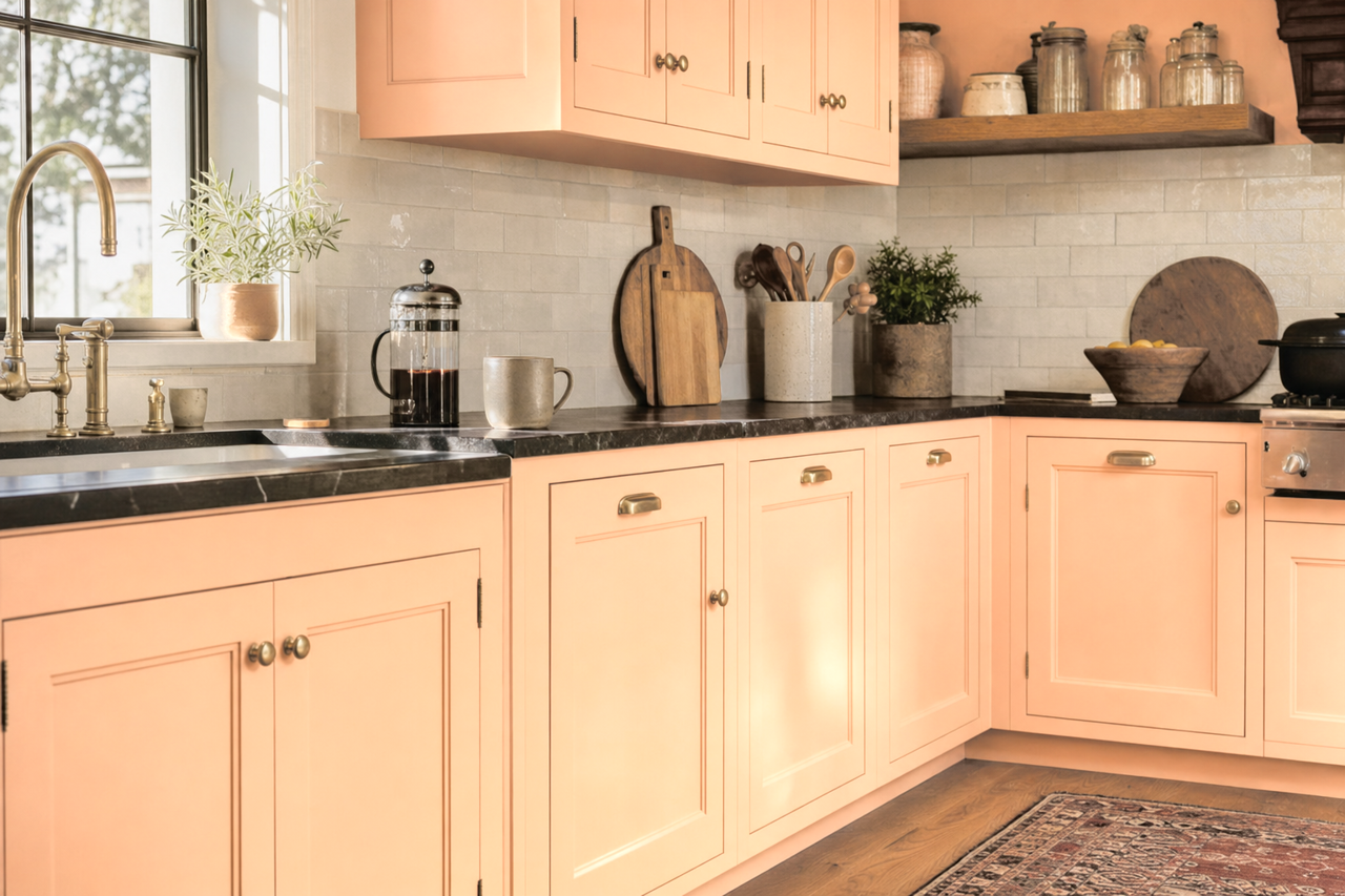 Coral Gable by Valspar on cabinets
