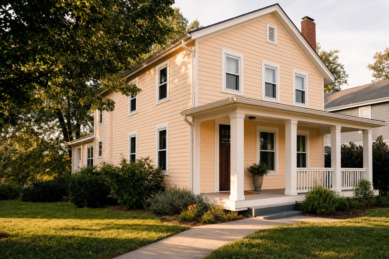 Peach Gala by Valspar on exterior