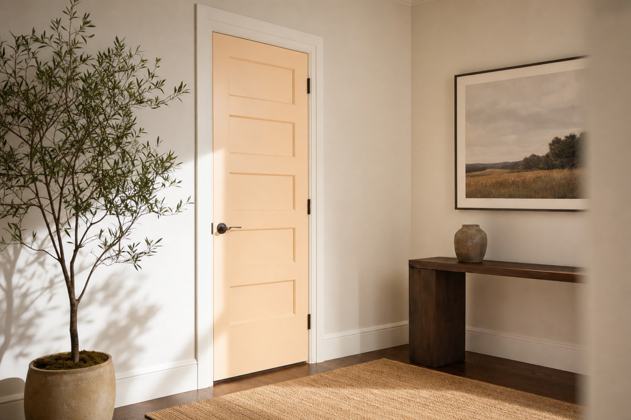 Peach Gala by Valspar on interior-doors