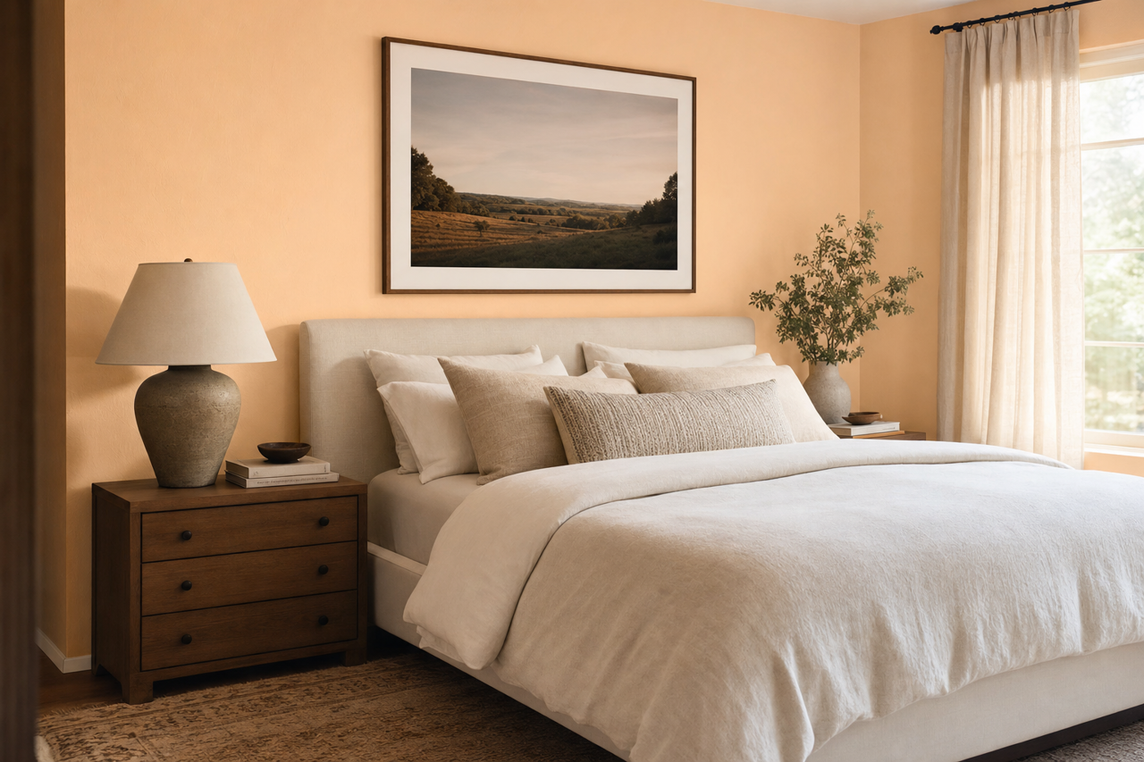 Peach Gala by Valspar on interiors
