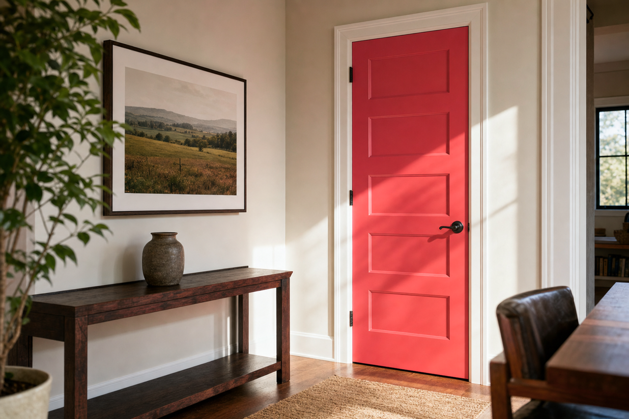 Berry by Benjamin Moore on interior-doors