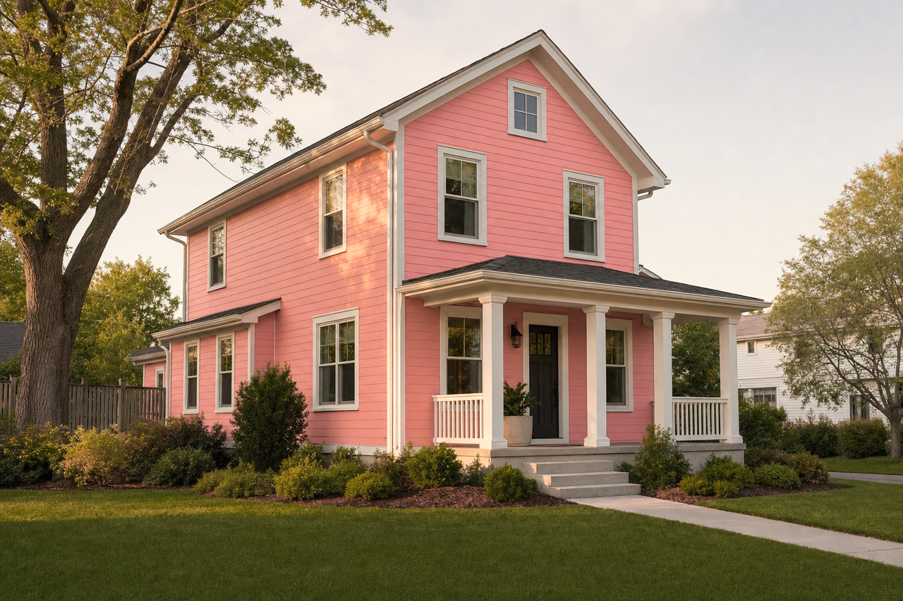 Salmon Rose by Valspar on exterior