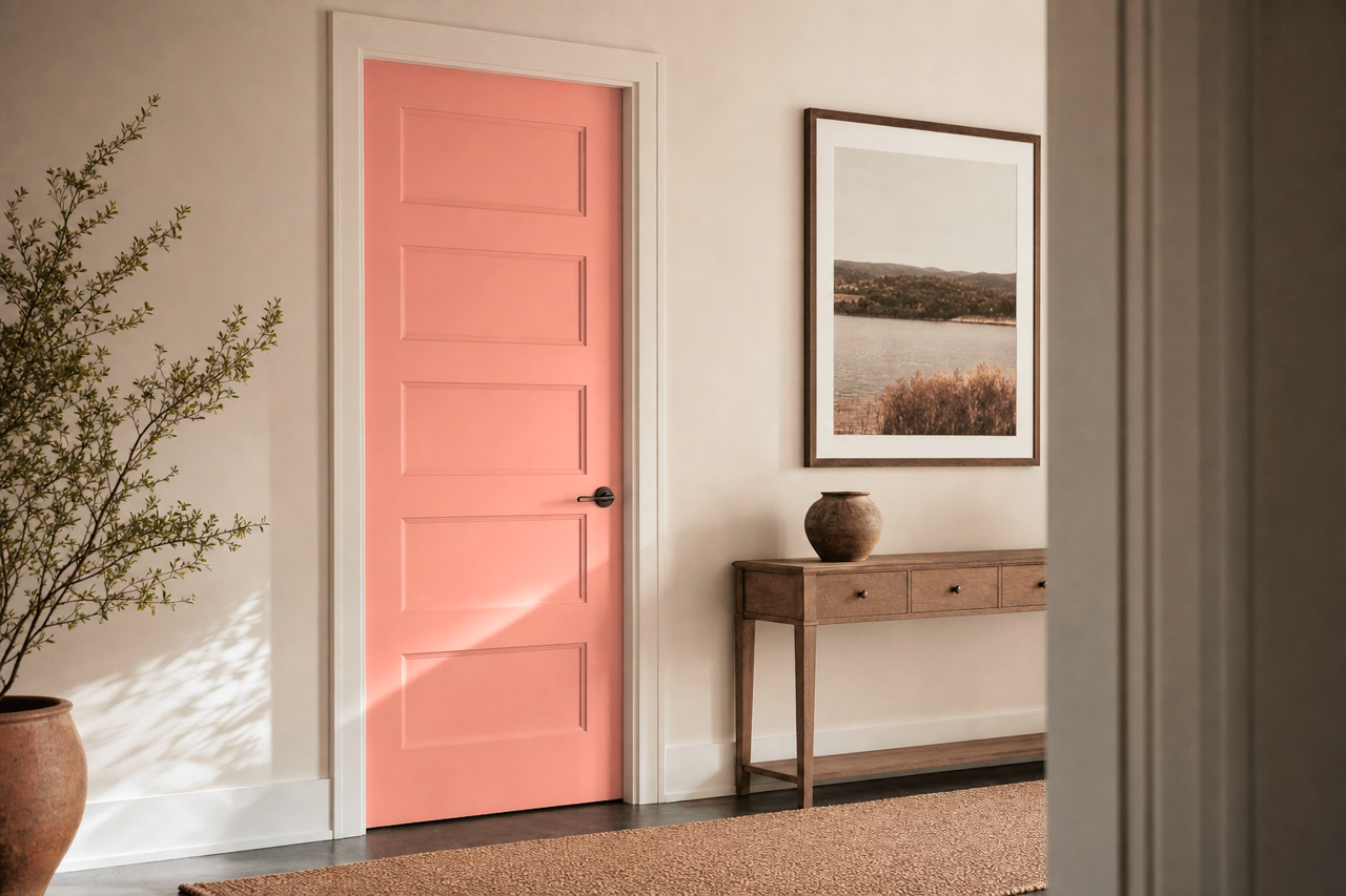 Brushed Rose by Valspar on interior-doors