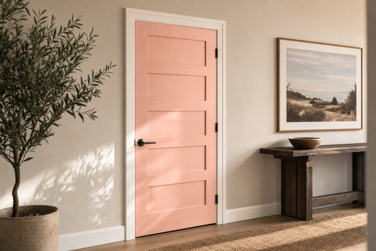 Salmon Bisque by Valspar on interior-doors