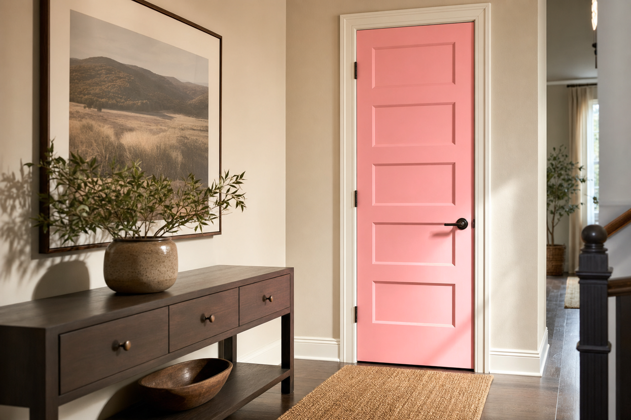 Coral by Benjamin Moore on interior-doors